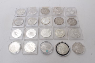 Lot 416 - World - Mixed silver Crown size coins (N.B. Encapsulated) (20 coins)