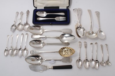 Lot 493 - Collection of miscellaneous English and Scandinavian silver flatware (various dates and makers)