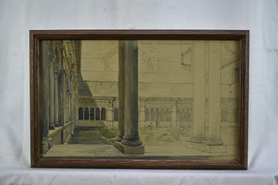 Lot 1538 - Alfred Henry Hart, British, 1866-1953. Grand Tour Plein Air watercolour and graphite on paper, interior study of Basilica di San Giovanni In Laterano, Rome. Titled upper right, signed and dated lo...