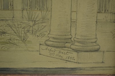Lot 1538 - Alfred Henry Hart, British, 1866-1953. Grand Tour Plein Air watercolour and graphite on paper, interior study of Basilica di San Giovanni In Laterano, Rome. Titled upper right, signed and dated lo...