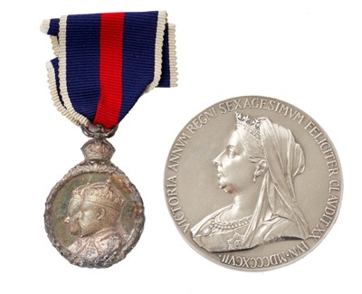 Lot 77 - H.M.King Edward VII 1902 Coronation medal and a Victorian cased medallion