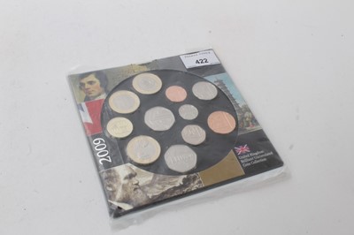 Lot 422 - G.B. - Royal Mint brilliant uncirculated coin set 2009 to include 'Kew Gardens' Fifty Pence (1 coin set)