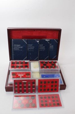 Lot 427 - G.B. - Mixed coin sets contained within plastic cases and Whitman folders to include silver Florins 1911 to 1940 inclusive (N.B. Excludes 1927 proof), brass 3d 1937-1967 including Victoria bronze P...