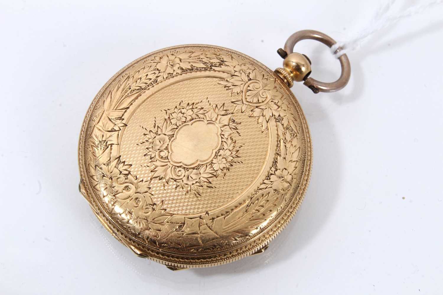 Lot 893 Swiss 18k gold key wind fob watch