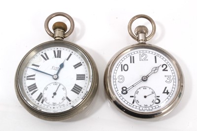 Lot 894 - British Rail Limit pocket watch and military pocket watch (2)