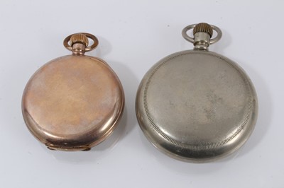 Lot 898 - Large Elgin nickel pocket watch and gold plated pocket watch