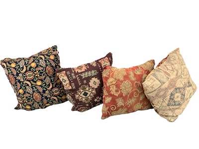 Lot 1711 - Four cushions Kelim and vintage fabric