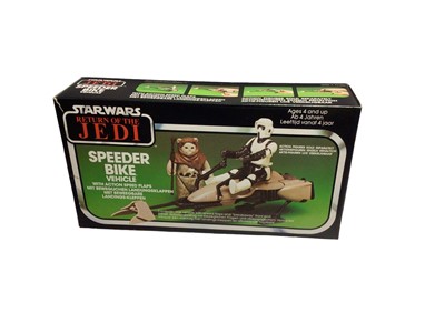 Lot 145 - Star Wars Return of the Jedi Bi Logo Speeder Bike Vehicle, boxes sellotaped (4)