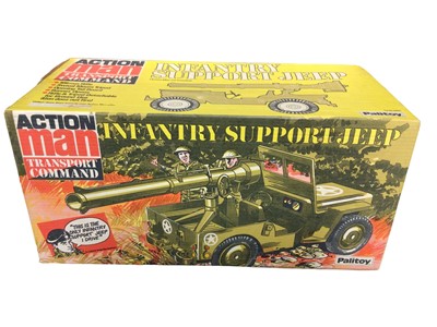 Lot 72 - Palitoy Action Man Infantry Support Jeep, boxed with original packaging & Official,Equipment Manual No.34744 (1)