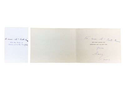 Lot 82 - H.R.H. Princess Mary The Princess Royal and Countess of Harewood, signed and inscribed 1948 Christmas card containing a letter from the Princess to her ear specialist telling him she is sending him...