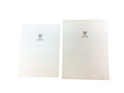 Lot 83 - H.R.H. Princess Mary The Princess Royal and Countess of Harewood, two signed and inscribed Christmas cards for 1954 and 1958. (2)