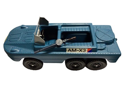 Lot 86 - Palitoy Action Man D.U.K.W with blue six wheel body, removable windscreen & Lewis Gun, boxed (1)