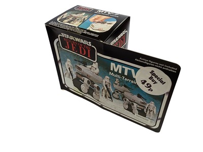 Lot 148 - Micro Meccano Star Wars Bi logo Return of the Jedi MTV-7 Multi-Terrain Vechicle, box sellotaped (2)