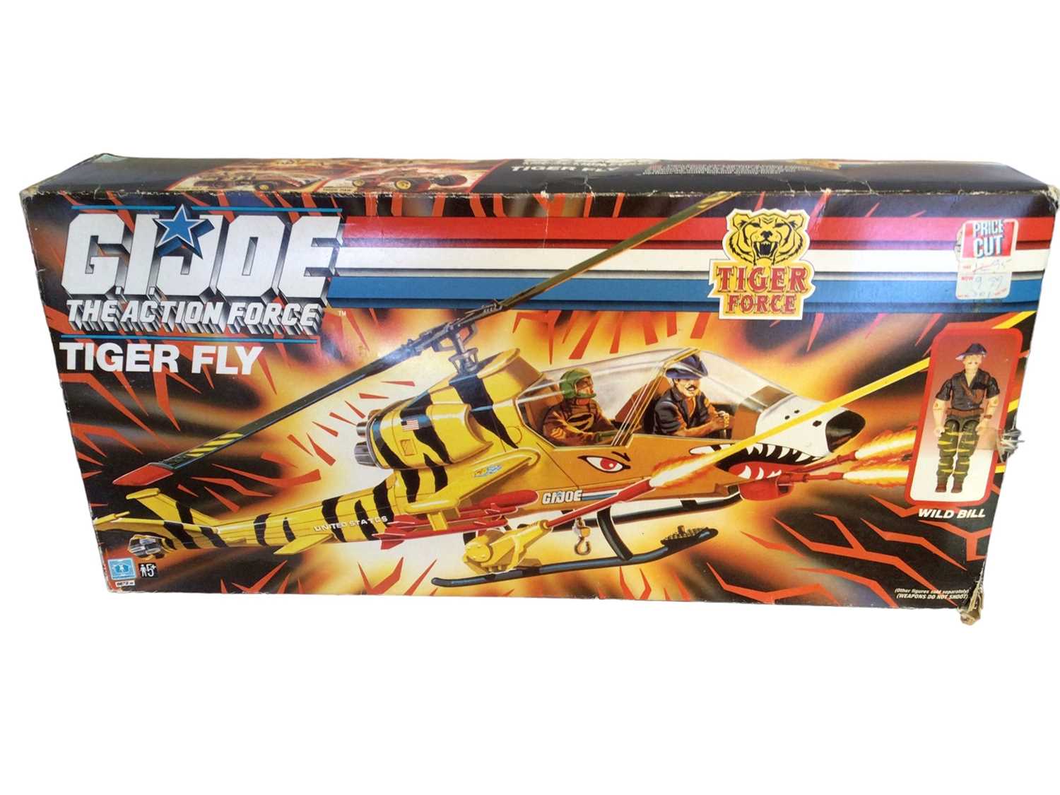 Lot 94 - Hasbro GI Joe The Action Force Tiger Fly attack helicopter, box damaged to corners (1)