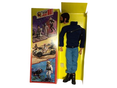 Lot 201 - CEJI Arbois French Version Hasbro Group Action Joe 12" Adventurier figure with flock hair, beard, eagle eyes, in good box with original restraints (head detached, both arms separated at shoulders &...