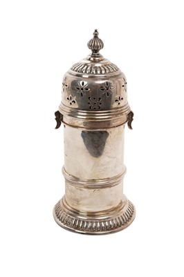 Lot 582 - Large Georgian style silver lighthouse form sugar castor