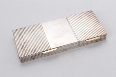 Lot 581 - 1940s Cartier ladies' Art Deco combined silver cigarette case and compact in original leather covered case