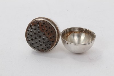 Lot 580 - Georgian silver egg formed nutmeg grater