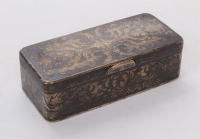 Lot 579 - 19th century Russian silver niello table snuff  box