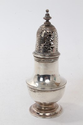 Lot 431 - George II silver baluster castor