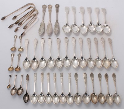 Lot 423 - Collection of Victorian and other silver teaspoons etc.