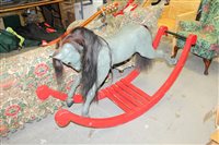 Lot 2834 - 19th century-style wooden rocking horse with...