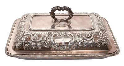 Lot 499 - George III silver vegetable dish of rectangular form, with gadrooned border