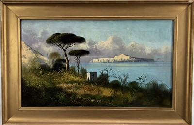 Lot 183 - Coastal scenes, a pair, oil on canvas, 35cm x 60cm, in gilt frames (2)