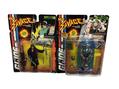 Lot 224 - Hasbro c1994 GI Joe Sgt Savage and his screaming eagles including Artic Stormtrooper, Jungle Camo D-Day, IRON Stormtrooper, Dynamite, Combat Sgt Savage & D-Day, all on card with blister packs No.s...