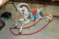 Lot 2836 - Tri-ang child's rocking horse on metal stand