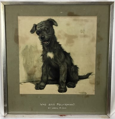 Lot 304 - Cecil Aldin 1902 print 'Who said policeman' published by Lawrence and Bullen