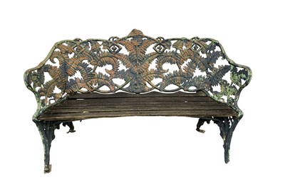 Lot 1603 - 19th century iron garden bench of fern leaf pattern