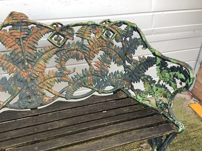 Lot 1603 - 19th century iron garden bench of fern leaf pattern