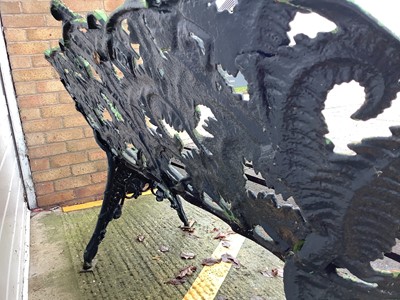 Lot 1603 - 19th century iron garden bench of fern leaf pattern