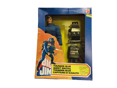 Lot 234 - Mattel c1984 Big Jim 9" action figure Thunder Blue Agent Spatial with laser backpack, window box sellotaped No.7290 (1)