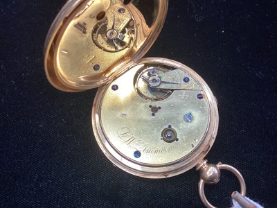 Lot 883 - Large 19th century 18ct gold 'Marine Decimal Chronograph' pocket watch with white enamel dial and centre seconds with stopwatch function, the movement signed L.W. Zimmerman and numbered 9/53830. Th...