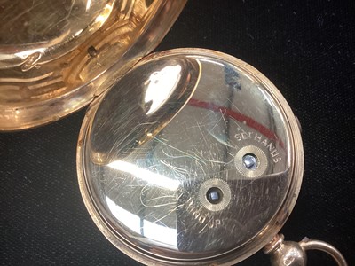 Lot 883 - Large 19th century 18ct gold 'Marine Decimal Chronograph' pocket watch with white enamel dial and centre seconds with stopwatch function, the movement signed L.W. Zimmerman and numbered 9/53830. Th...