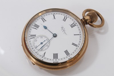 Lot 885 - Two Waltham pocket watches in gold plated cases, a Victorian silver pocket watch and a Swiss silver fob watch (4)