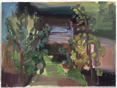 Lot 202 - Annelise Firth (b.1961) oil on canvas - ‘Summer Garden’, signed titled and dated 2023, 46cm x 61cm, unframed