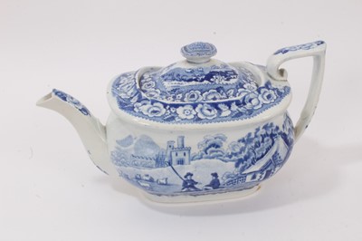 Lot 298 - Davenport Imari style coffee pot and teapot, together with a 19th century English Imari style teapot and sucrier set, and a blue and white Davenport teapot (5)