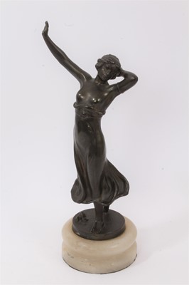 Lot 1096 - Small Continental bronze Art Nouveau dancing figure