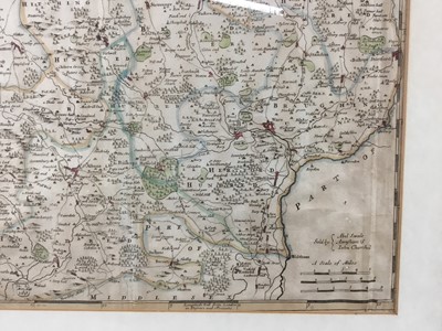 Lot 305 - Antique map of Hertfordshire by Robert Morden, 36cm x 43cm, in glazed frame