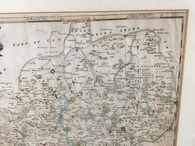 Lot 305 - Antique map of Hertfordshire by Robert Morden, 36cm x 43cm, in glazed frame