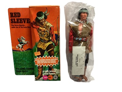 Lot 189 - Marx Toys The Lone Ranger Rides Again action figures Masked Rider No.7400 & Red Sleeves No.7404, boxed (2)