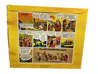 Lot 190 - Marx Toys The Lone Ranger Rides Again adventure accessory packs including The Hidden Silver Mine No.7422, The Red River Floodwaters No.7425, The Apache Buffalo Hunt No.7421, The Tribal Powwow No.74...