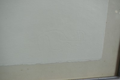 Lot 1307 - *Henry Moore (1898-1986) signed limited edition etching - Two Piece Reclining Figure Points (1969), numbered III/X, 50cm x 38cm, in glazed frame