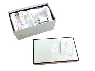 Lot 137 - H.M. Queen Elizabeth II, 2010 Royal Household Christmas gift of a pair of glass beakers
