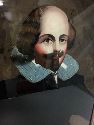 Lot 83 - 19th century reverse painted portrait on glass of Shakespeare, and another