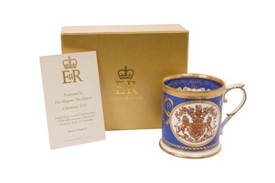 Lot 140 - H.M. Queen Elizabeth II, 2013 Royal Household Christmas gift of a porcelain mug