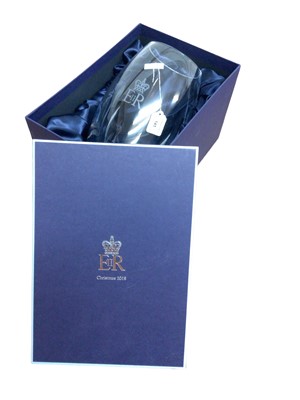 Lot 141 - H.M. Queen Elizabeth II, 2018 Royal Household Christmas gift of a large glass vase